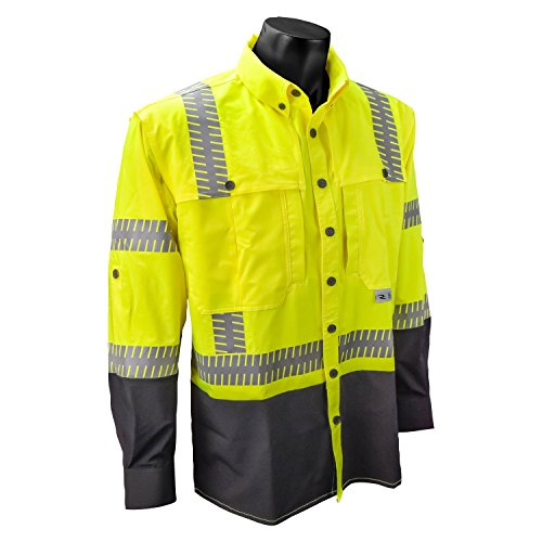 Radians SW21-3BGR-XL Type R Class 3 Stretch Ripstop Wind Shirt, X-Large, Yellow