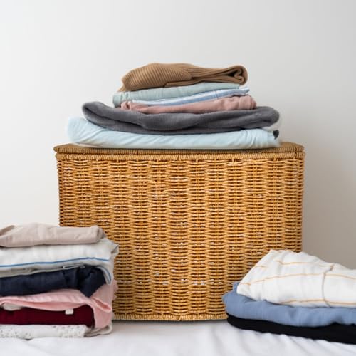 Panier de rangement tressé avec couvercle pour ranger les petits espaces - 6
