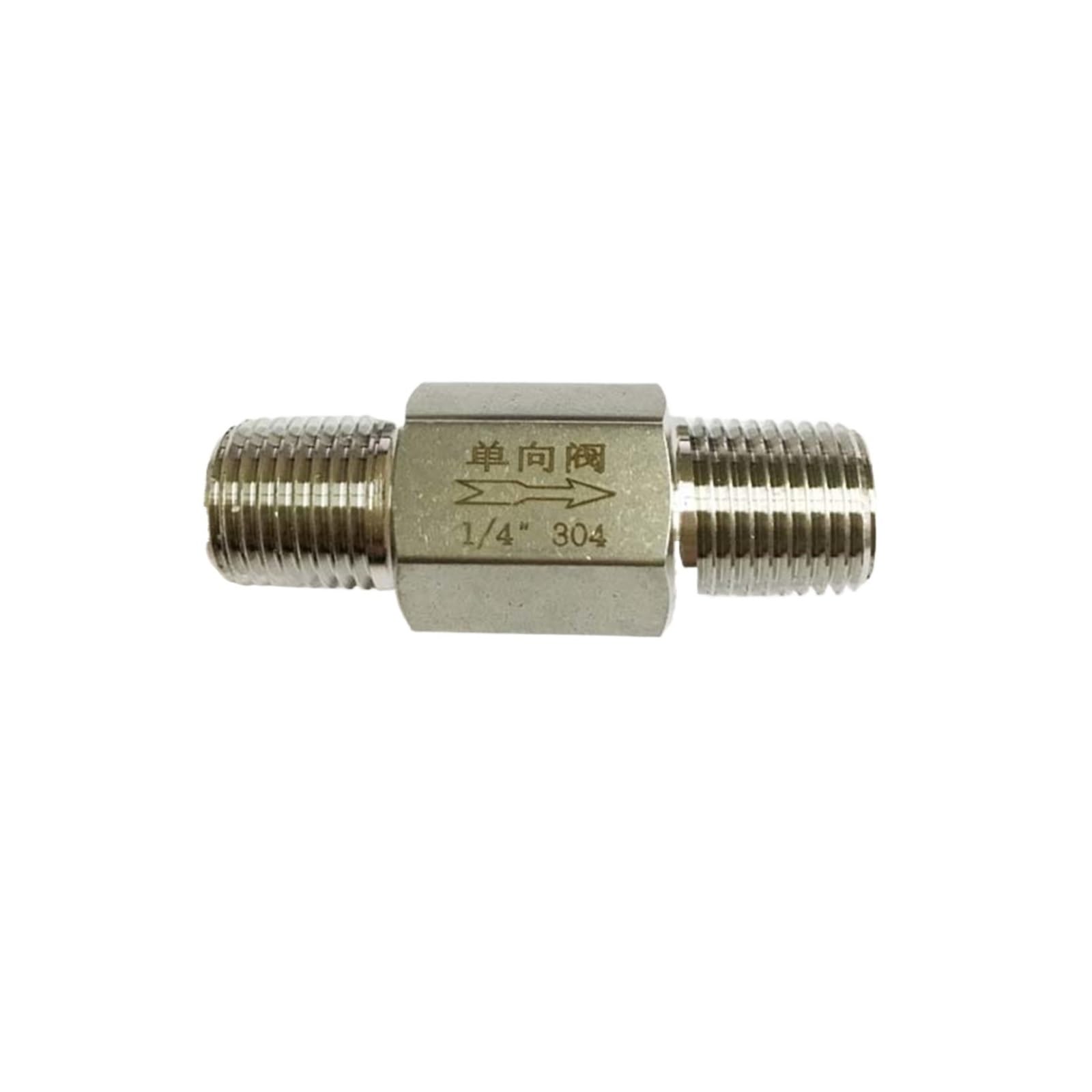 HDPHCRIUN Check Valves Valve 1/4inch 3/8inch 1/2inch Male Thread Stainless Steel 304 Pneumatic Hydraulic 1-Way Single(1/4Inch)