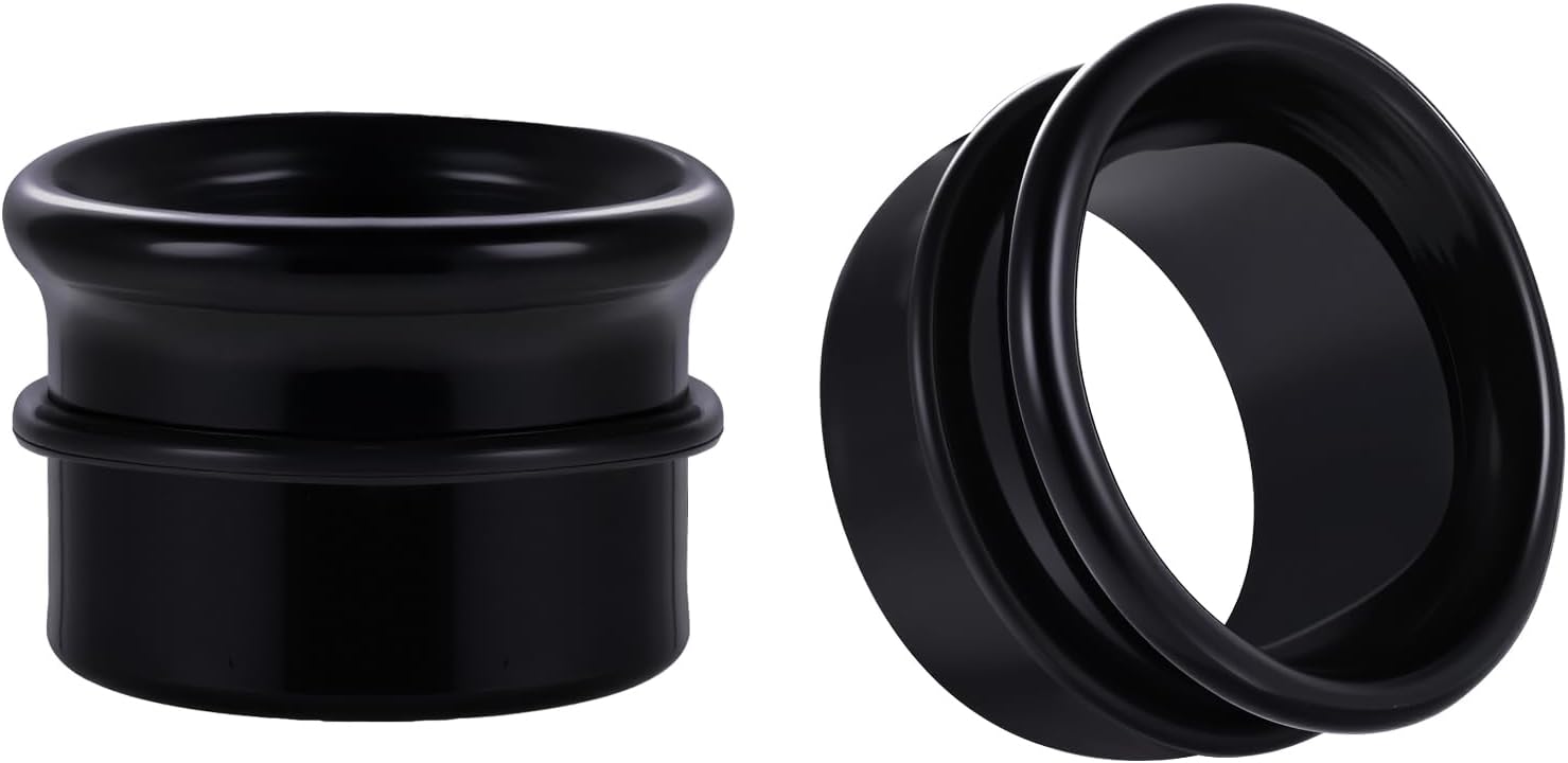 Single Flare Ear Stretching Kit Glass Gauges for Ears Expander Rings 2G-1 inch Available for Women Men Clear Ear Plugs and Tunnel with Silicone O-Ring
