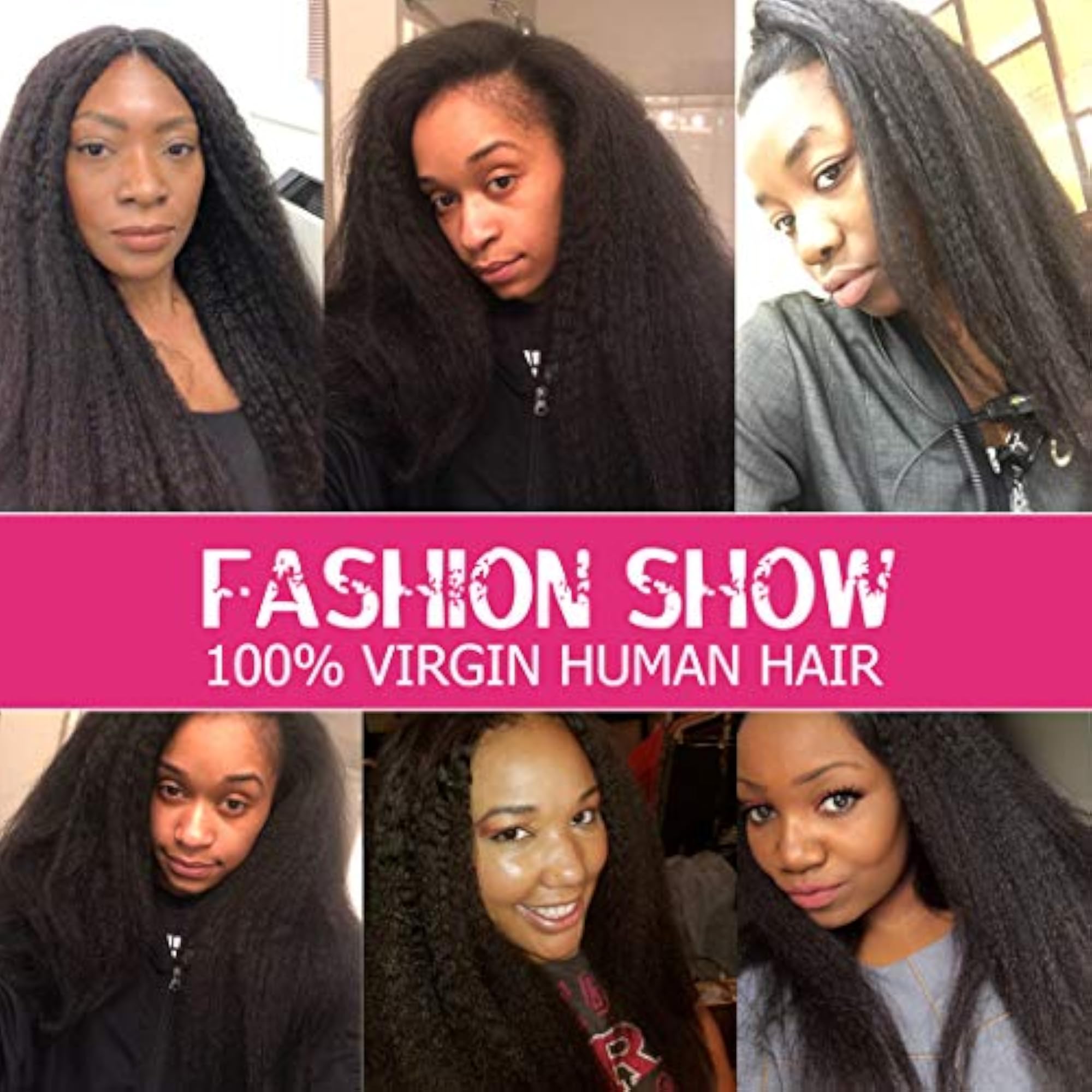 Kinky Straight Bundles with Closure, Brazilian Human Hair
