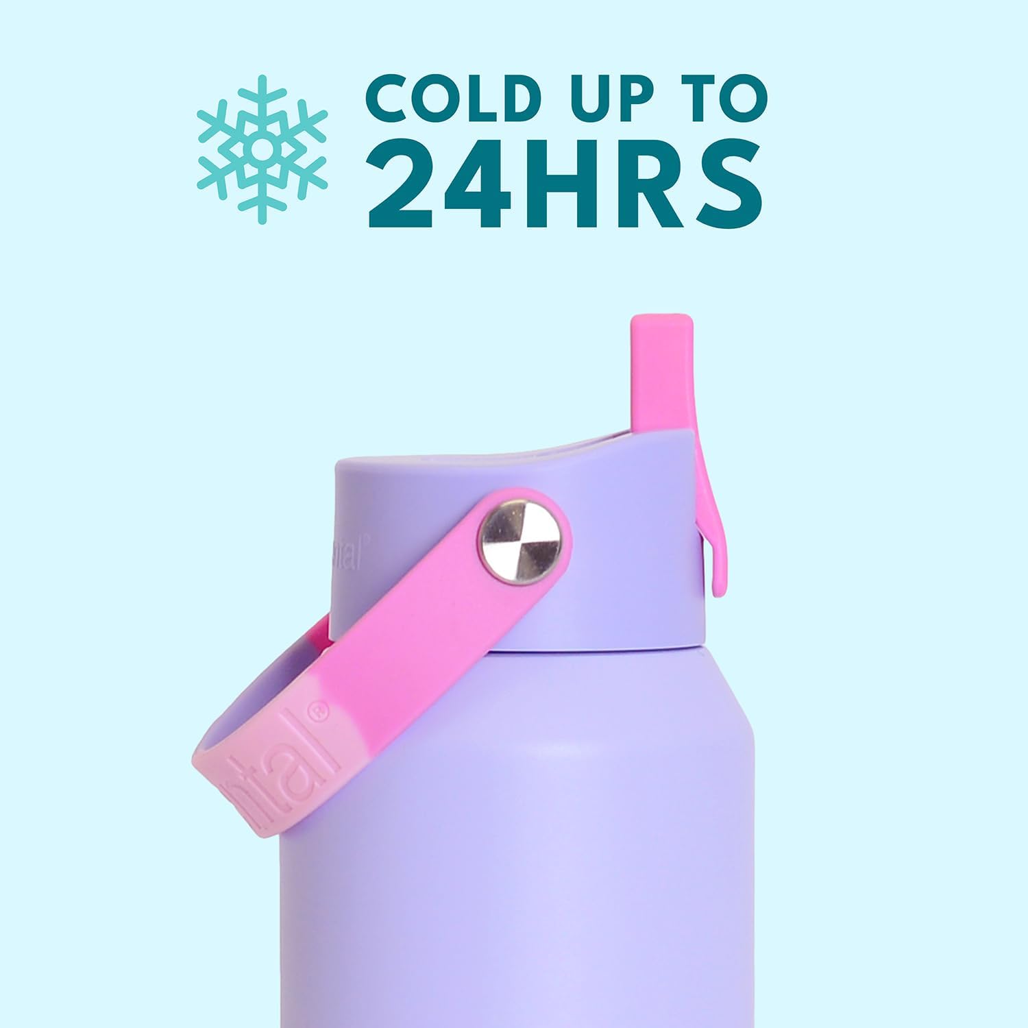 Elemental 40oz Insulated Water Bottle with Straw - 100% Leak-Proof Stainless Steel Core Water Bottles for Travel, Sports and Gym - Double Wall Insulation & BPA Free - Lilac Tie Dye - Image 3