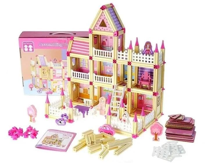 Maison de poupée en bois solide pour remplacer les jouets plastique