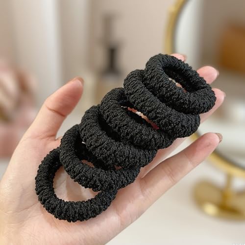 Image of 6-Pack Thick Hair Ties for Women, Seamless Hair Elastics, Non-Slip Ponytail Holders, Elastic Hair Bands for Everyday Use