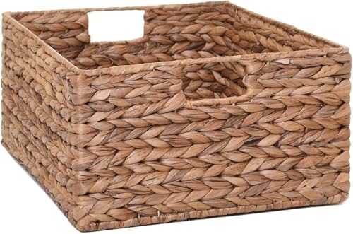 VIVANNO Flechtkorb Regalkorb Aufbewahrungskorb Wasserhyazinthe natur...