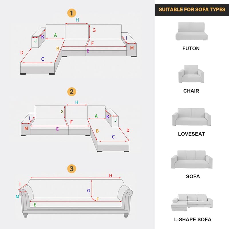 Miniatura 7 de KCCRHIN Fundas de cojín de felpa tipo gofre para sofá, funda de sofá suave y gruesa para cuatro estaciones, funda de sofá modular en forma de L,