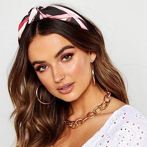 Image of DRESHOW 8 Pack Knotted Headbands for Women Wide Turban Headband Yoga Exercise Ribbing Hair Hoop Hair Bands Accessories
