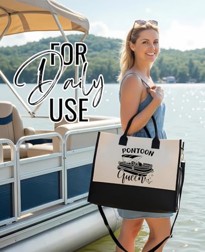 Bolso Tote de Lona con Cremallera para Mujer miniatura 3