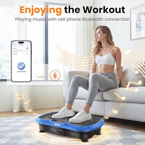 Bild 2 - AXV Vibrationsplatte Testsieger 2025, Rüttelplatte Sport für Zuhause,Vibration Plate mit 120 Stufen und 5 Modi, 150 kg Belastbar, mit Bluetooth, für Ganzkörpertraining, Abnehmen, Fettverbrennung