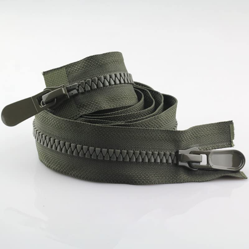 Two Way Open Ended Zipper Zipper Colorful Open End Zip Double Sliders Down Sewing Supplies Clothing Accessory (Color : Green, Size : 8#)