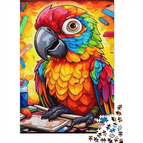 Puzzle de 1000 piezas para adultos de loros y plumas en cartón de alta calidad (70x50 cm)
