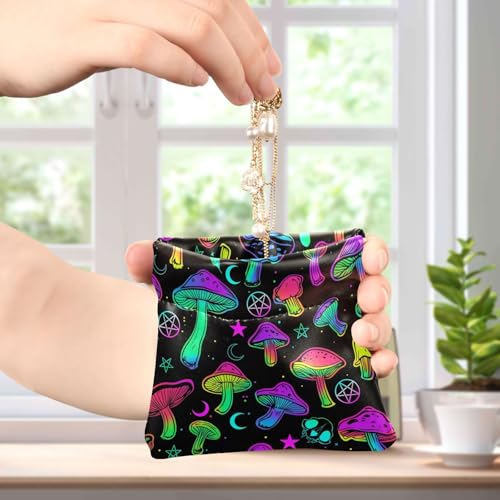 Mushroom Leather Squeeze Coin Purse Pouch Change Holder For Men & Women4