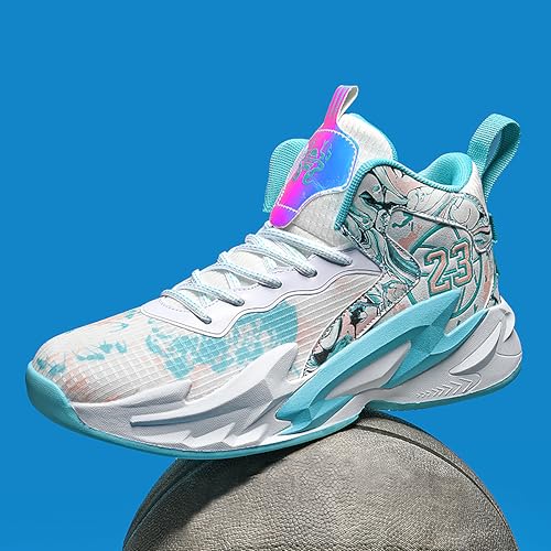 Image of Men's High-Top Basketball Shoes Anti-Slip and Wear-Resistant Soles Running Shoes Graffiti Design Fashionable Sports Shoes