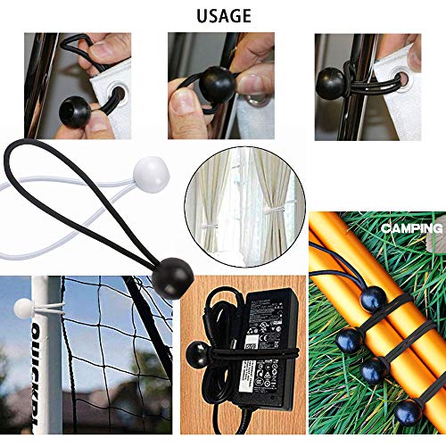 Aoprie 30 Pcs Bungee Cords With Balls 4 Inch White Ball Bungees Heavy Duty Tarp Bungee Cords Trap Weather Resistant Tie Down Strap For Camping, Tents, Cargo, Holding Wire And Hoses #TOP5