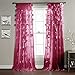 Lush Decor Prima Window Curtain Panel Pair, 84 inch x 54 inch, Green/Chocolate, Set of 2