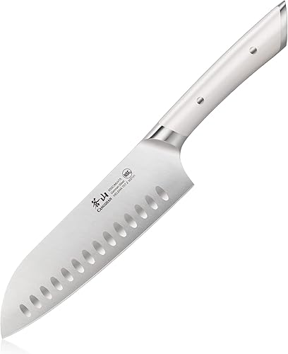 Vista 8 de Cangshan HELENA Serie Acero Alemán Forjado 7" Cuchillo Santoku (negro) Negro -,Blanco,https:/ www.Yaxa/dp/undefined