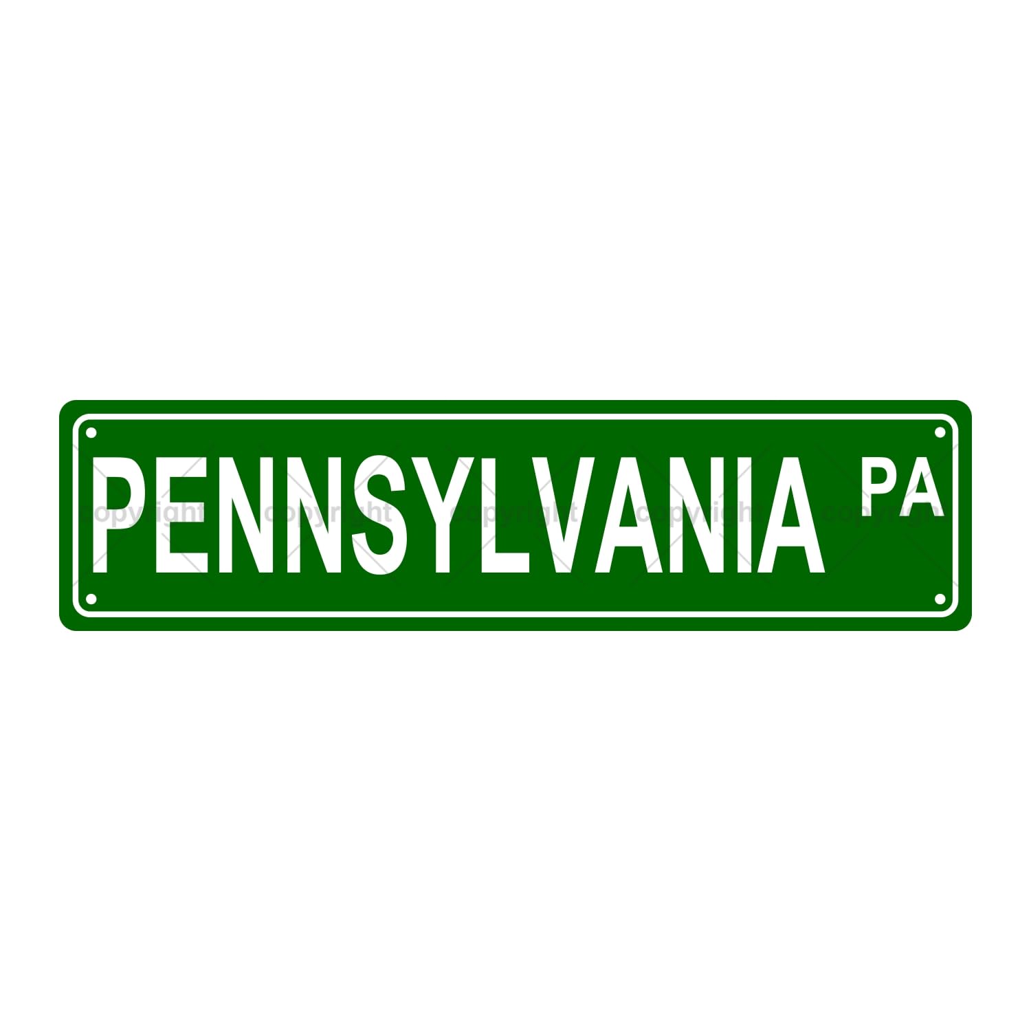 Pennsylvania Pa American States and Territories Metal Tin Street Sign Bar Cafe Garage Cave Home Room Wall Bathroom Farmhouse Garden Porch Patio Decor,4x16 Inch