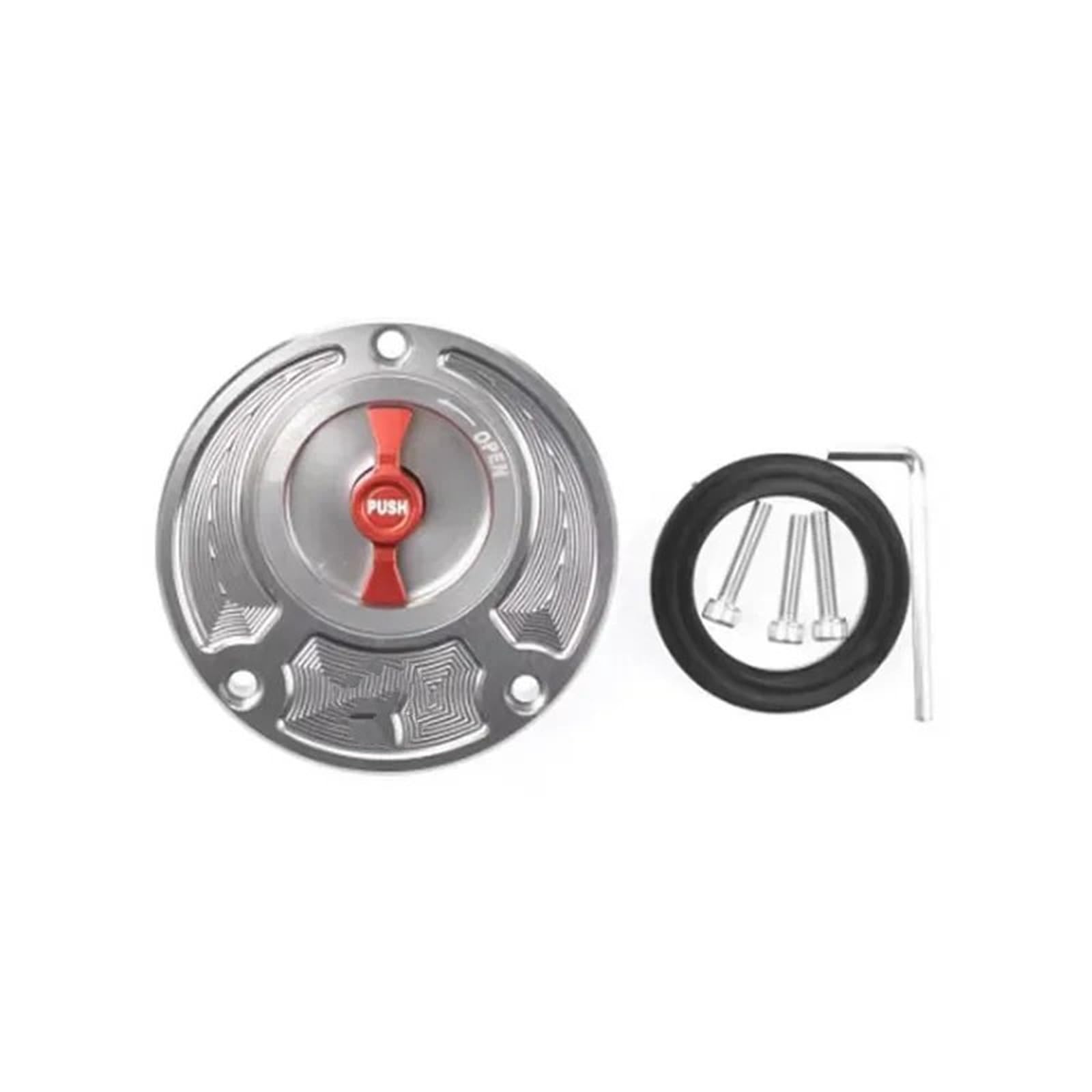 Korek Chłodnicy Do MT 01 MT03 MT07 MT09 MT10 15 MT25 MT125 CNC aluminium Keyless pokrywa zbiornika paliwa przewód korka wlewu paliwa(Silver Red)
