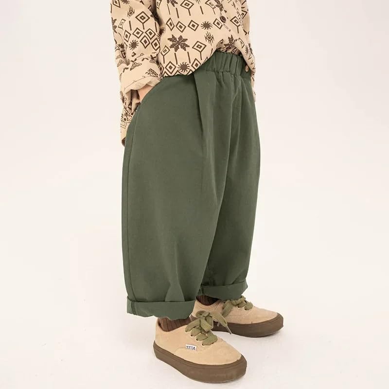 Dninmim Kids Casual Pants Loose Solid Outdoor Cargo Pants2