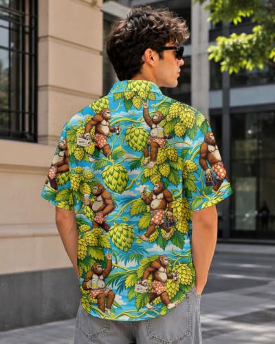 Image of 99TIMORO Horror Movie Men's Halloween Button Down Shirts Short Sleeve Top