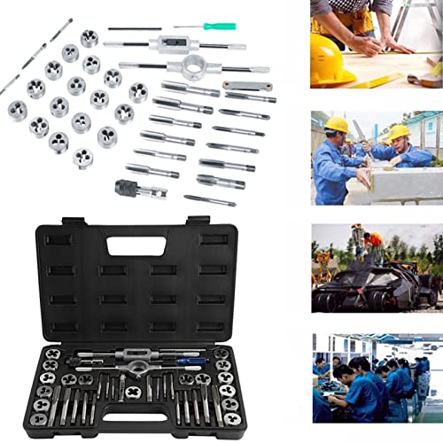 40Pcs Master Tap And Die Set, M3-M12 Heavy Duty Hand Tools With Wrenches And Thread Gauge, Tool Accessories Kit For Diy Threads #TOP1