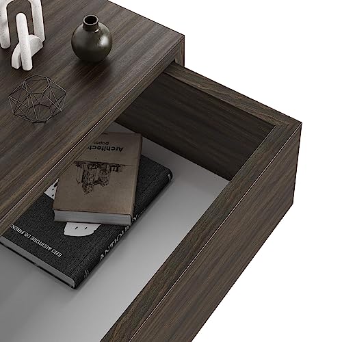 Mobili Fiver MENCSPNCR Riccardo Wall Bedside Table, Dark Walnut, 17.7 Inch X 9.8 Inch X 6.1 ", Laminate-Finished, Modern Bedside Table, End Table, Italian Furniture thumb #3