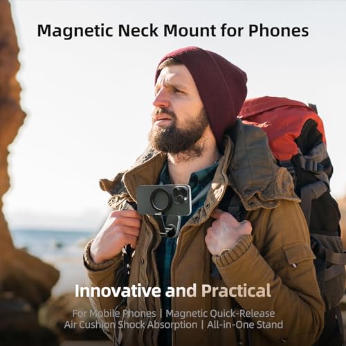 Support de cou universel pour iPhone et Android avec fixation magnétique en silicone