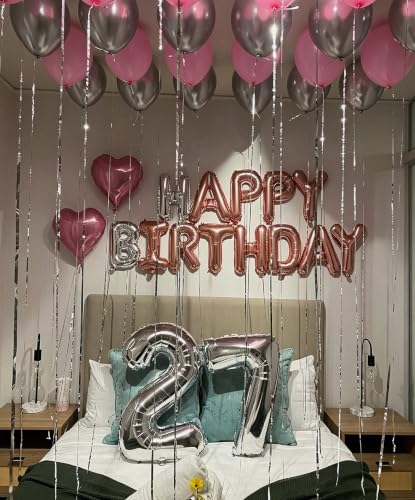 Image of Number Balloons Silver 7 Balloon 40 inch for 7th Birthday Party Decorations | Saturated Color, Large 40 inch, With Straw & Hanging Hole, For Back-To-School Season, Anniversary, Christmas, New Year