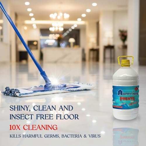 Image of Hommies White Phenyl Floor Cleaner 5L - Multi-Purpose Disinfectant Liquid | Anti-Bacterial Surface Cleaner for Hospitals, Homes & Bathrooms | 10X Stain Removal