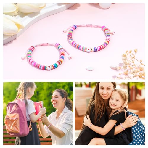 Image of YUZHEJIE First Day of Kindergarten Pre-K Bracelet Mother Daughter Matching Bracelets Back to School Natural Stone Bracelets for Women Girls Teen Jewelry Gifts (Colorful-Pre-K), 6.5