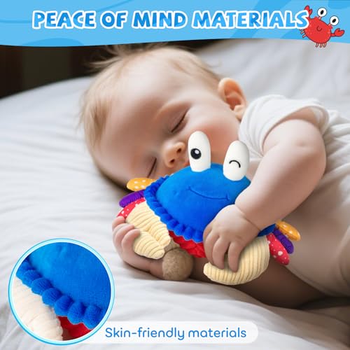 Baby Toys 12-18 Months, Musical Crawling Crab Plush Toy - 40 Songs & Recording Feature, Dancing Walking Moving Bouncing Tummy Time Toy, Sensory Toys for Toddlers 1-3, Birthday Gifts for Infants - Thumbnail 5