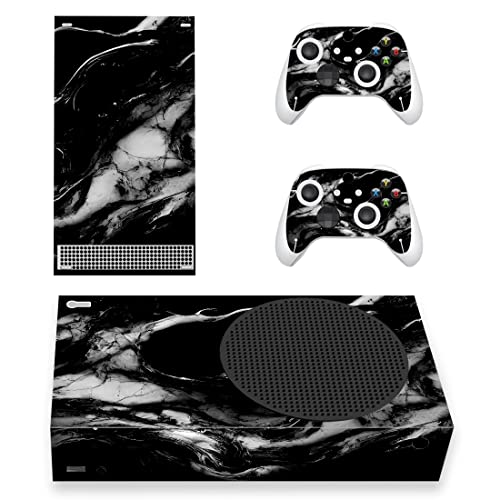 Skin Xbox Series S autocollant protection marbre noir avec stickers manette