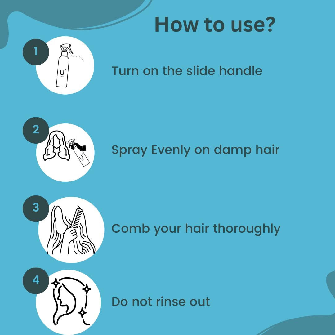 URBA Detangler Mist Spray 200 ml | Paraben & Sulfate Free | For Soft, Smooth & Tangle-Free Hair | Nourishing Leave-In Formula 2