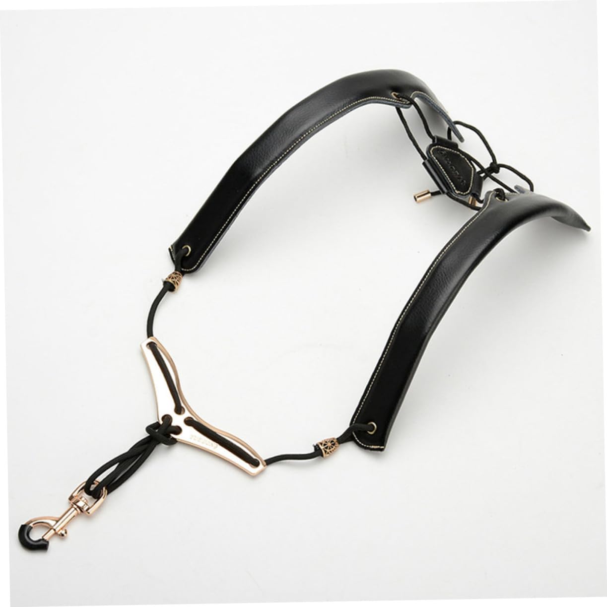 Abaodam Cinturino per Sassofono in Pelle e Nylon, Doppia Spalla Distribuzione Uniforme del Peso, Supporto Resistente e Regolabile per Musicisti Stili multipli