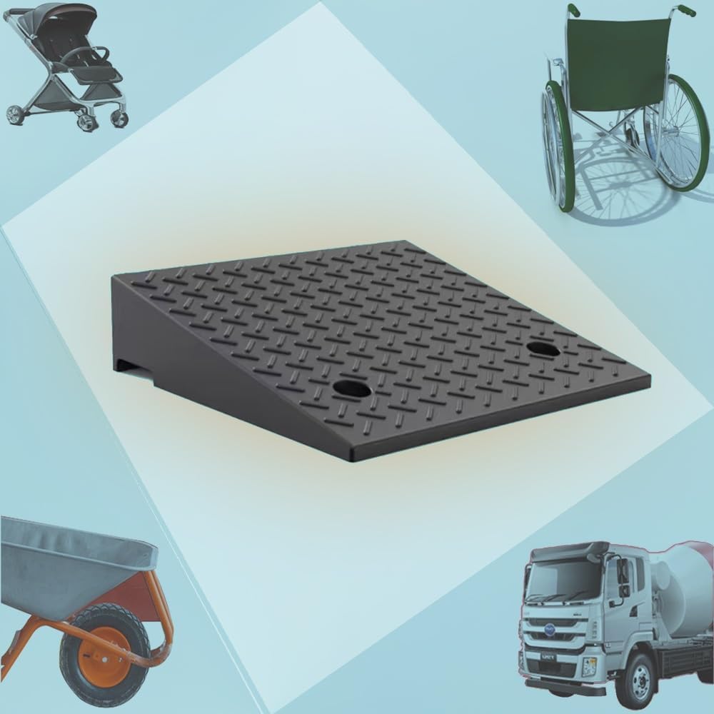 Curb ramp,Driveway ramp, 2" 3" 4" Rise Doorway Threshold Ramp, Heavy Duty Loading for Trailer Truck(H 6CM/2.4")