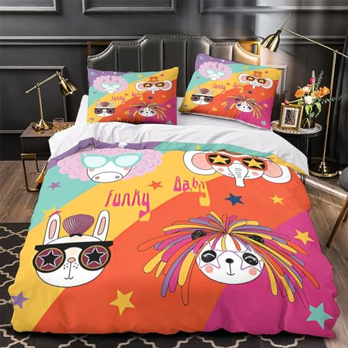 Parure de lit microfibre douce et anti-plis avec housse de couette 200x200