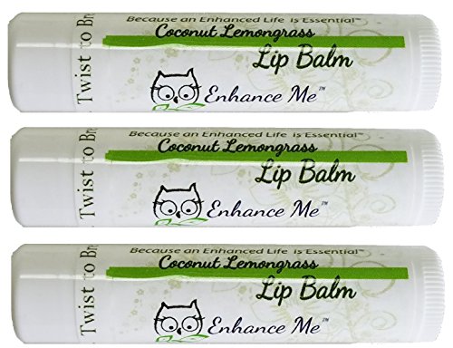 Pack of 3, Coconut Lemongrass Lip Balms