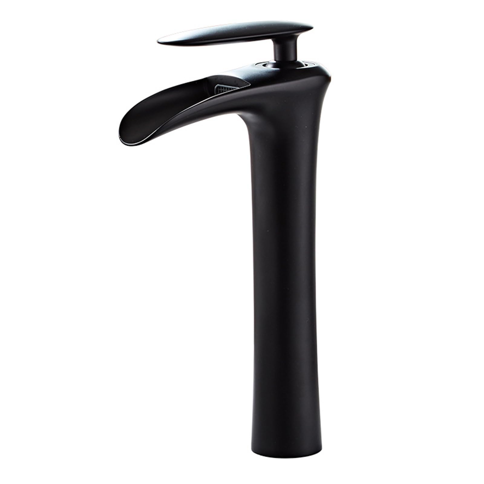 HCFYAUIS Tall Basin Mixer Tap Waterfall Hot and Cold Bathroom Faucet Brass Tap 1 Hole Installation,Black