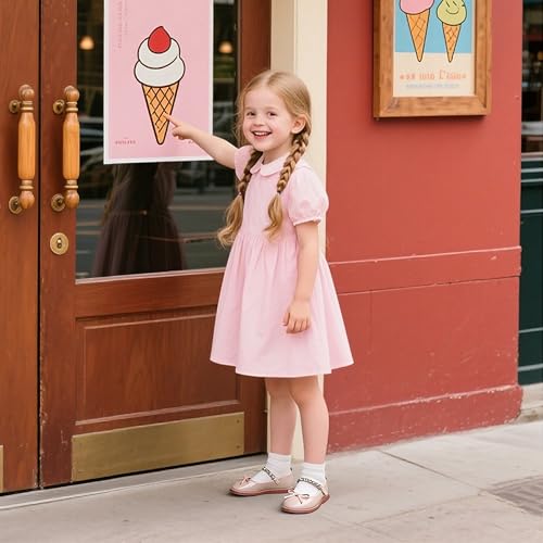 Image of Flaryzone Toddler Little Girl Mary Jane School Uniform Oxfords Flat Dress Shoes
