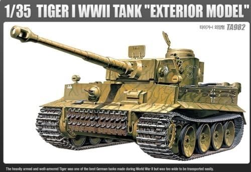 Academy 1/35 Tiger I WWII Tank Exterior Model Plastic Model Kit #13264 by Academy