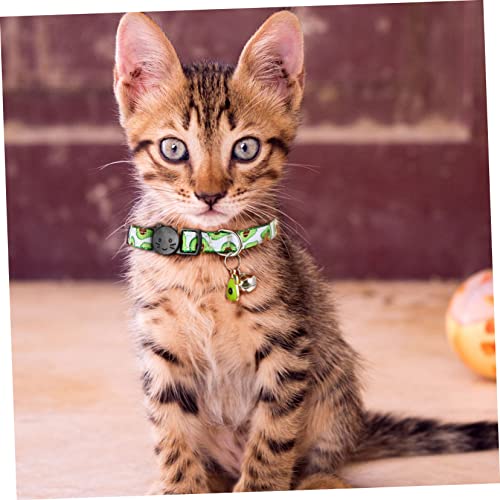 Collar para gatos con cascabel ajustable Milisten estampado piña y cereza 4