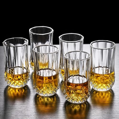 Image of Water Glass, Juice Glasses Set of 6, 300ML, Drinking Glasses Set for Juice, Water, Cocktail, Soda, Mojito, Beer, Wine, Ideal for Home, Hotel, bar, Restaurant, Cafe (Crystal RAJWADI)