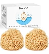 NAROA Natural Baby Bath Sponge in Gift Box | Premium Soft Wool Sea Sponge for Babies | Newborn Ba...