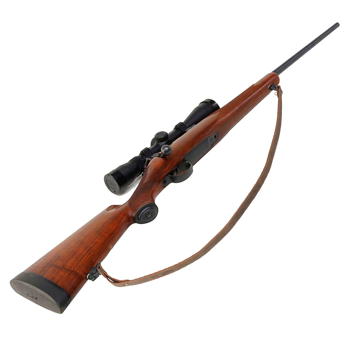 TOURBON Correa para Escopeta Estilo Europeo con Eslinga para Rifle de Cuero Genuino de 3 mm