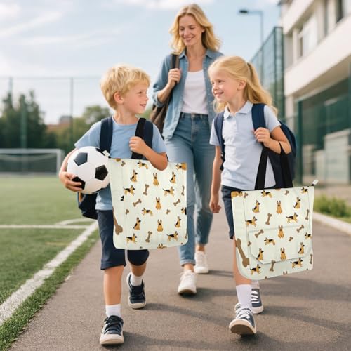Bolsa de mano para niños con divertido estampado de pastor alemán 6