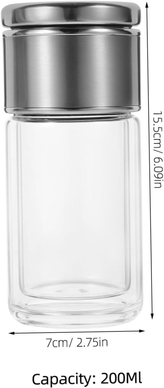 Luxshiny Double Layer Glass Water Bottle with Lid and Strainer Tumbler for Office and Travel Portable Tea Bottle for Men and Women