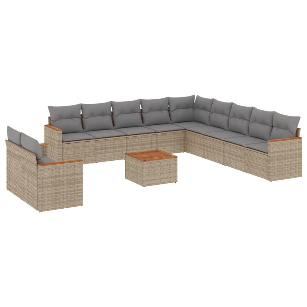 12-częściowy zestaw ławek ogrodowych, syntetyczny rattan, brązowy