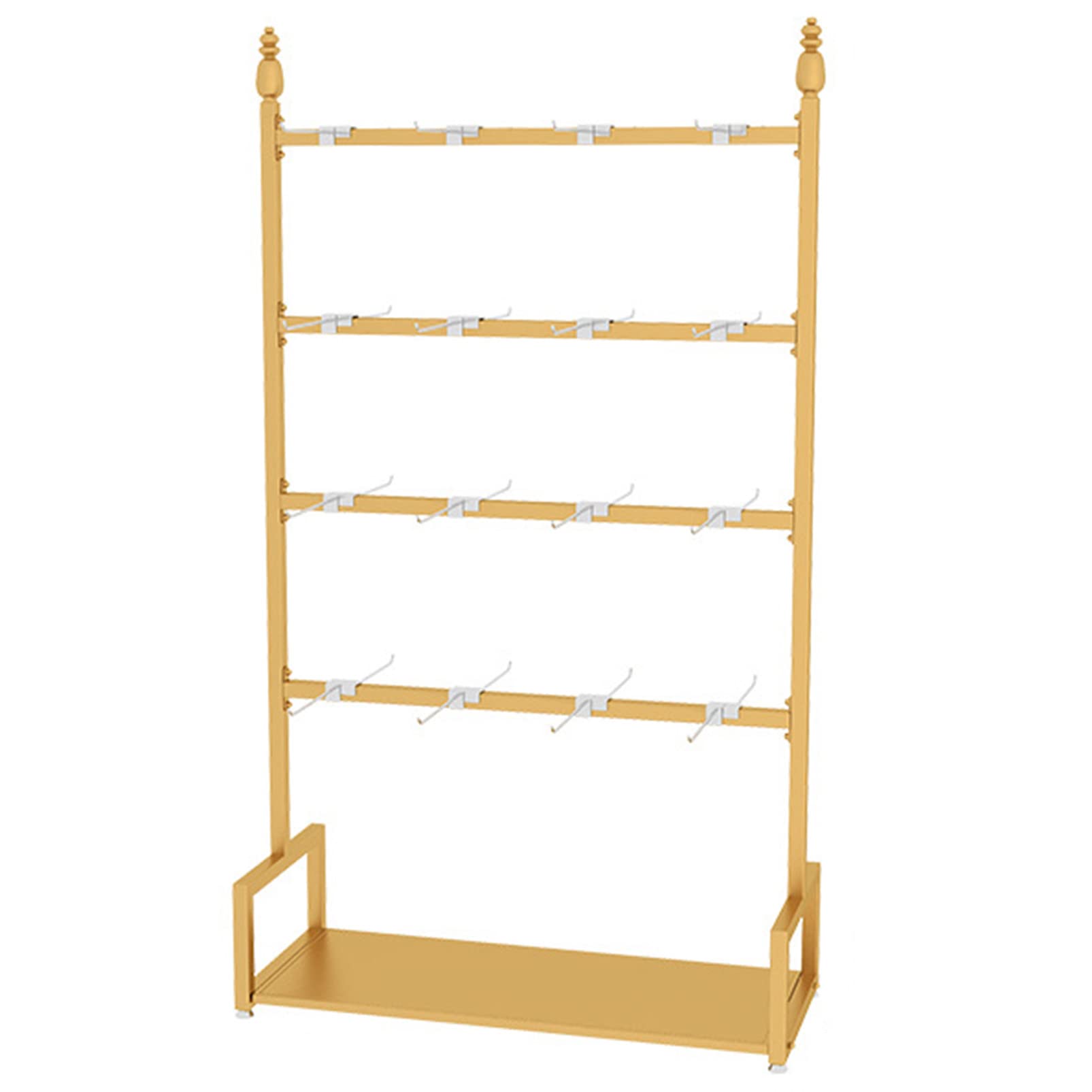 HADECOLL Clothes Rack - Double-Sided Garment Display Stand, Floor Hanger With Hooks For Accessories, Jewelry Holder, Bedroom Closet Organizer