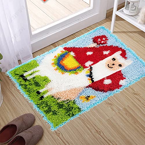 Projoyjoy Latch Hook Rug Kits Diy Crochet Yarn Rugs Hooking Craft Kit, Alpaca Latch Hook Yarn Diy Crochet Needlework Crafts For Kids And Adults （20.87" X 17.7''） #TOP4
