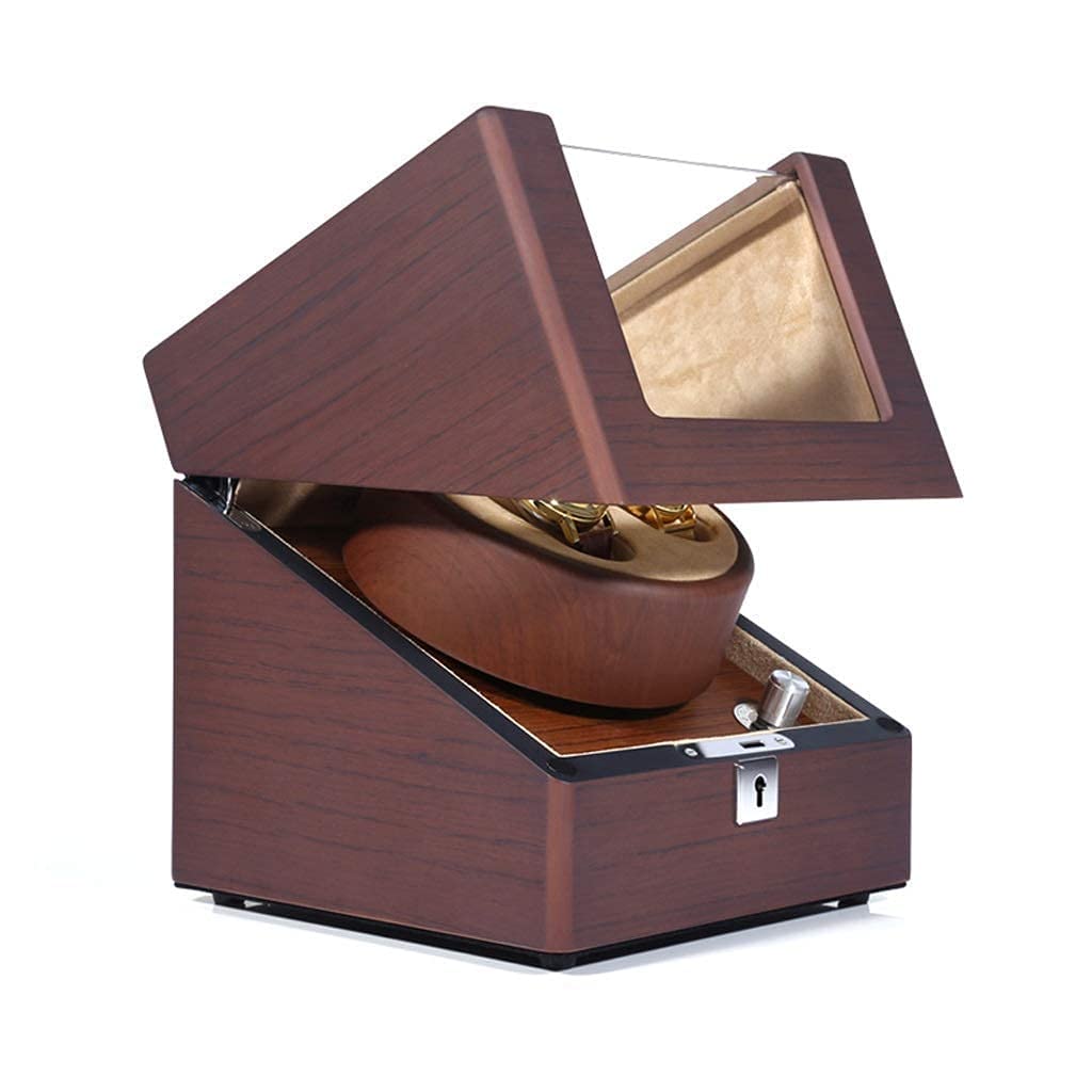 Caricatore Automatico per Orologi, Carica 2 Orologi, Motore Silenzioso Rotante con Scatola di visualizzazione per Orologi